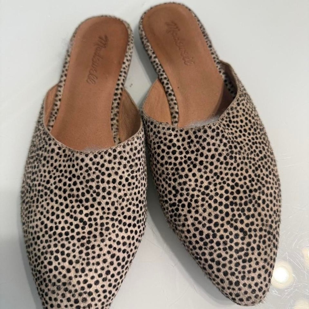Madewell‎ Spotted Haircalf Mule Flats – 7.5